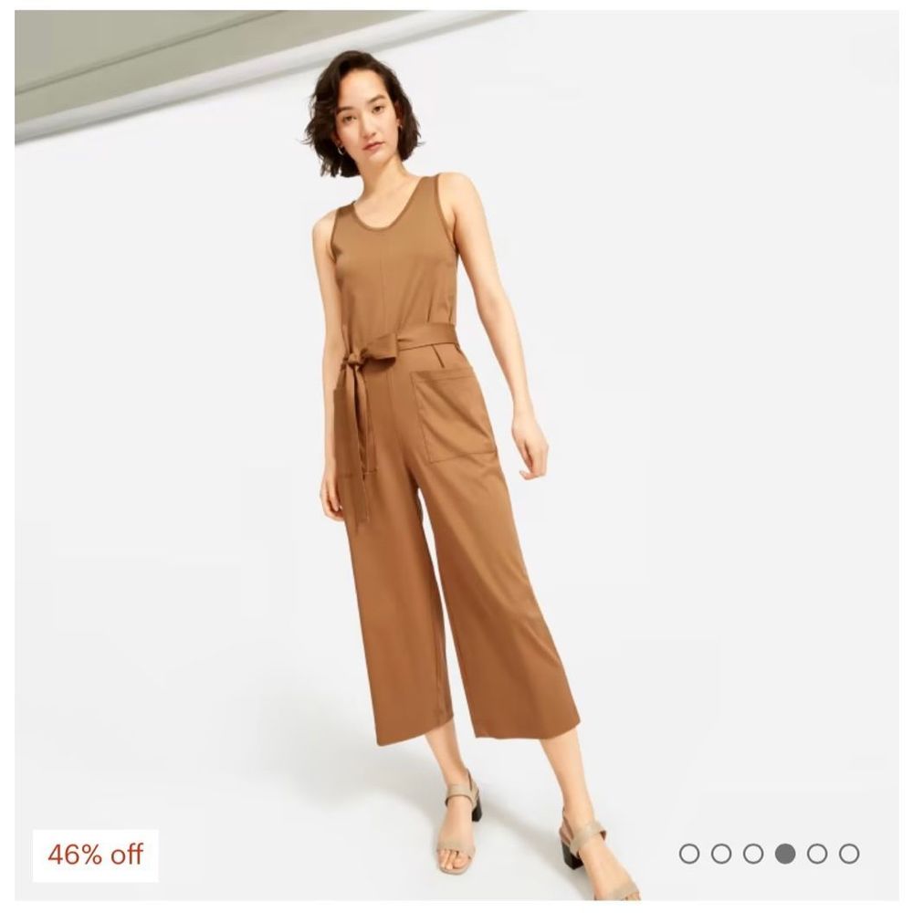 EVERLANE | the luxe cotton jumpsuit toasted coconut S